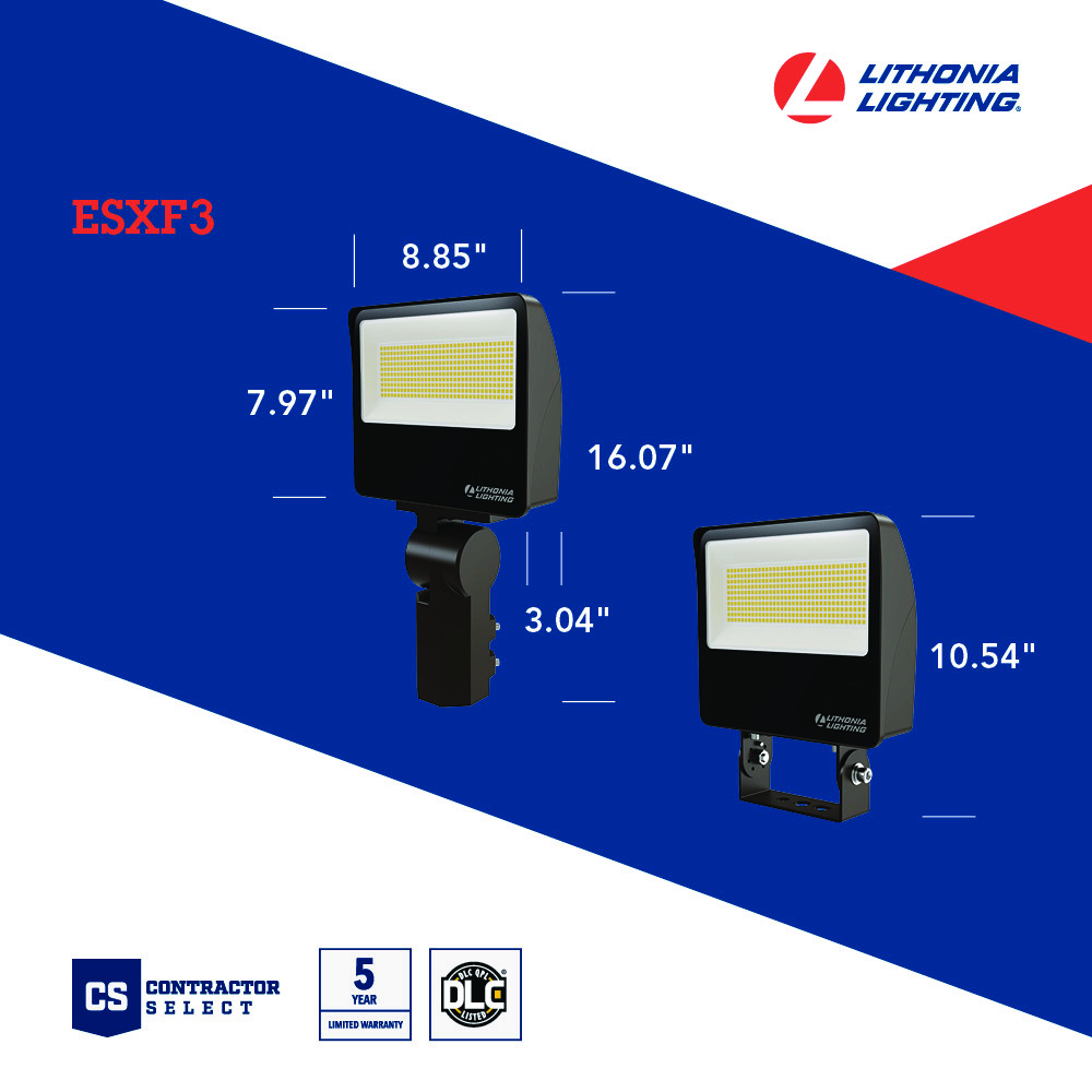 Lithonia ESXF3ALOSWW2YSDDBM2 100W LED Floodlight, Selectable