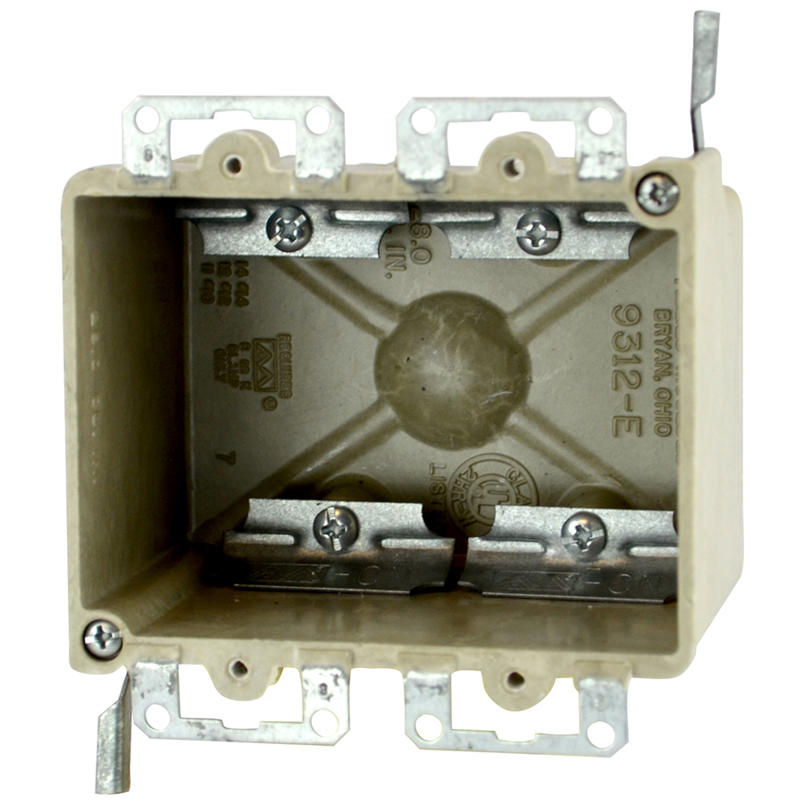 Allied Moulded Products 9312-EWC4 2-3/4 x 4-1/8 x 3-1/4 Inch 28 In 2-Gang Fiberglass Switch/Receptacle Outlet Box Allied Moulded Products 9312-EWC4 2-3/4 x 4-1/8 x 3-1/4 Inch 28 In 2-Gang Fiberglass Switch/Receptacle Outlet Box