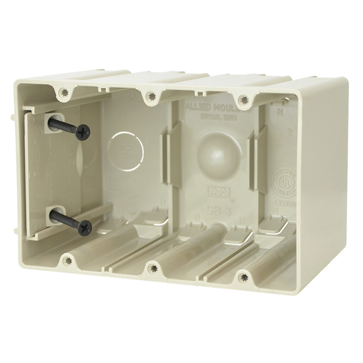Product image for Allied Moulded Products SB-3 64.0 Inch . Internal Screws Adjustable Switch and Outlet Box
