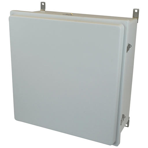 Product image for Allied Moulded Products AM24240RL 24 x 24 x 10 Inch NEMA 4X Fiberglass Enclosed Raised Quick Release Latch Hinged Cover