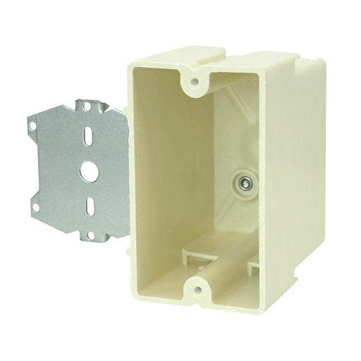 Product image for Allied Moulded Products 1098-Z4 3-1/4 x 2-1/4 x 3-3/4 Inch 20.5 In. 1-Gang Fiberglass Switch/Receptacle Outlet Box