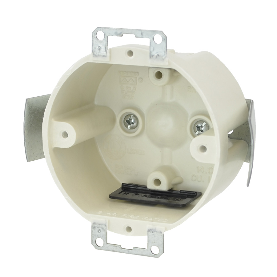 Product image for Allied Moulded Products 9338-ESKT 2 x 3-1/2 Inch 14 In. Fiberglass Round Fixture Outlet Box