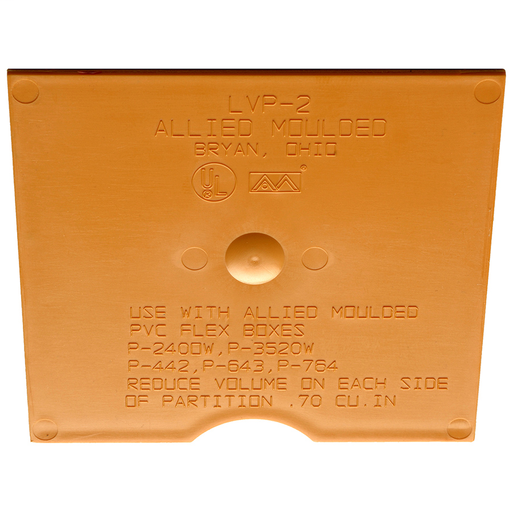 Product image for Allied Moulded Products LVP-2 3/32 x 3-1/16 x 3-1/2 Inch 1-Gang Fiberglass Low Voltage Divider Plate