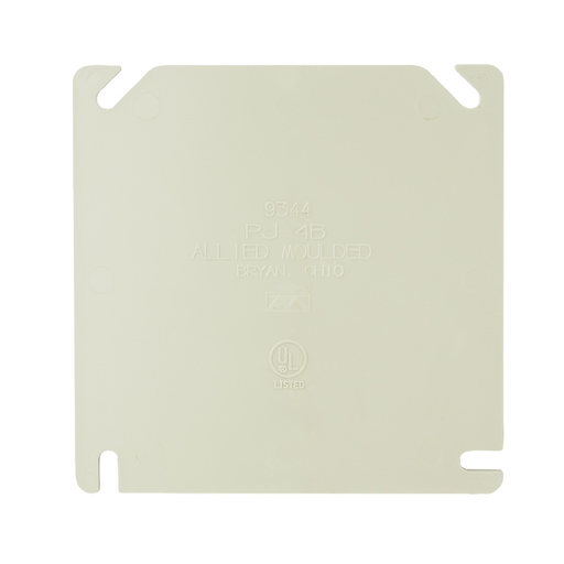 Product image for Allied Moulded Products 9344 4 Inch Fiberglass Square Electrical Junction Box Blank Cover