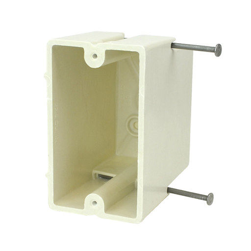 Product image for Allied Moulded Products 1099-N 3-9/16 x 2-1/4 x 3-3/4 Inch 22.5 In. 1-Gang Fiberglass Switch/Receptacle Outlet Box