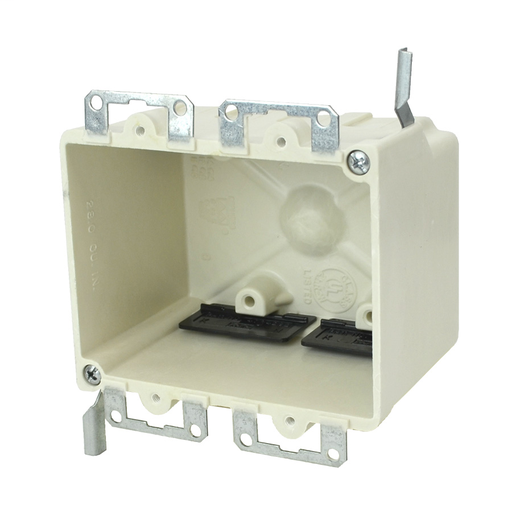 Product image for Allied Moulded Products 9312-EWK 2-3/4 x 4-1/8 x 3-1/4 Inch 28 In. 2-Gang Galvanized Steel Switch/Receptacle Outlet Box