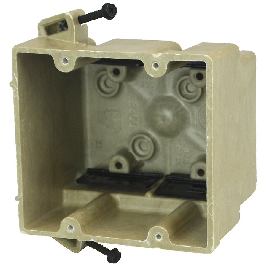 Allied Moulded Products 2300-SSK 3 x 4 x 3-3/4 Inch 32.5 In 2-Gang Fiberglass Switch/Receptacle Outlet Box Allied Moulded Products 2300-SSK 3 x 4 x 3-3/4 Inch 32.5 In 2-Gang Fiberglass Switch/Receptacle Outlet Box