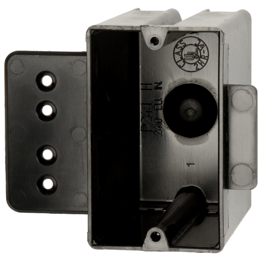 Product image for Allied Moulded Products P-241H 3-9/16 x 2-1/4 x 3-3/4 Inch 24 In. 1-Gang PVC Switch/Receptacle Outlet Box