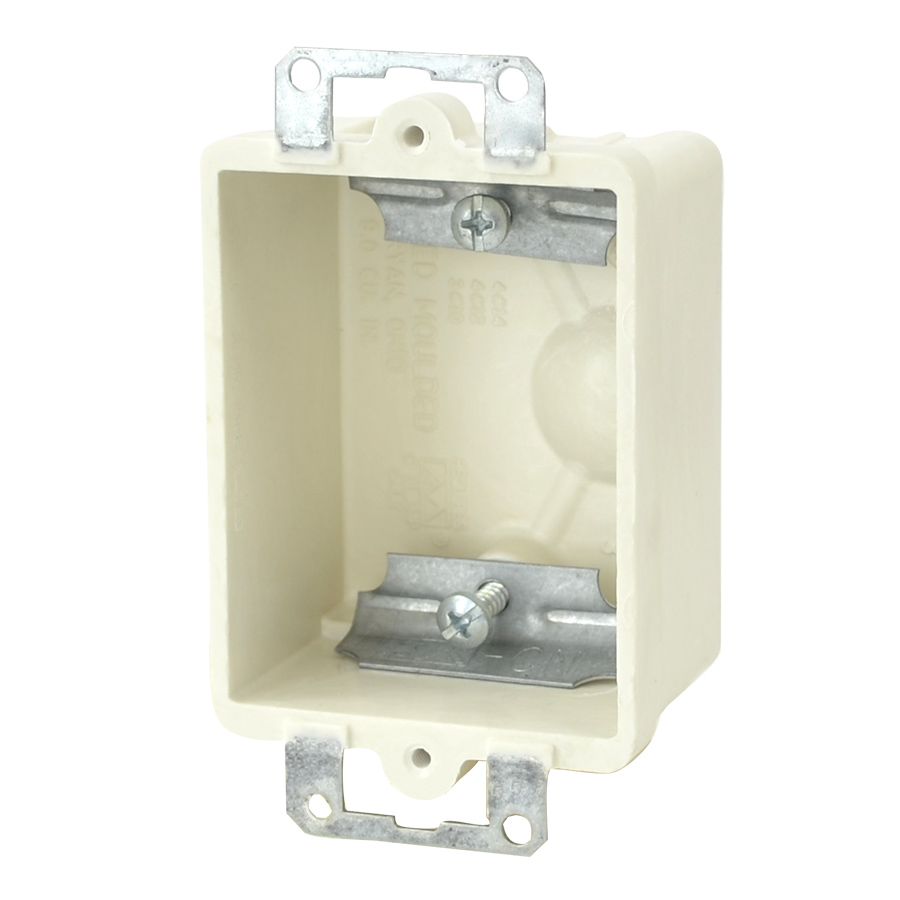 Product image for Allied Moulded Products 9301-E 1-3/4 x 2-3/8 x 3-3/4 Inch 9 In. 1-Gang Switch/Receptacle Outlet Box