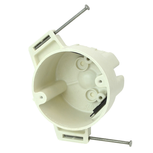 Product image for Allied Moulded Products 9336-NK 2-5/16 x 3-1/2 Inch 16 In. Fiberglass Round Ceiling Fixture Outlet Box