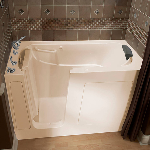 Gelcoat Premium Series 30x60-inch Walk-In Bathtub with Air Spa System - Left Door and Drain 3060109AL.L