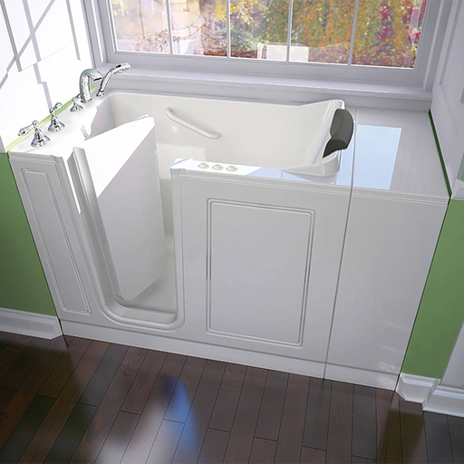 Luxury Series 28X48-inch Left Drain Walk-in Tub Combination Massage with Tub Faucet 2848119CL.W