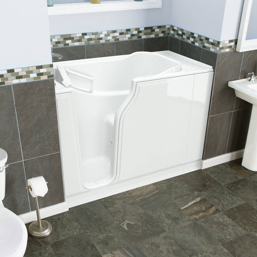 Gelcoat Value Series 52x30 Inch Walk-In Bathtub with Dual Air Massage and Jet Massage System - Left Hand Door and Drain SSA5230LD.WH