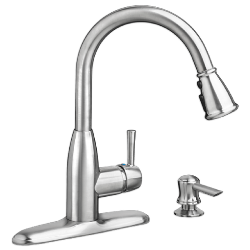 McKenzie 1 Handle High-Arc Pull Down Kitchen Faucet with Soap Dispenser 9012301.075