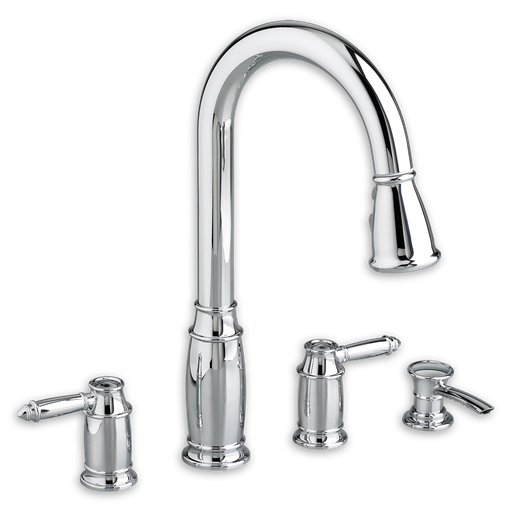 Wynston 2 Handle Pull Down High Arc Kitchen Faucet with Soap Dispenser 4464F.002