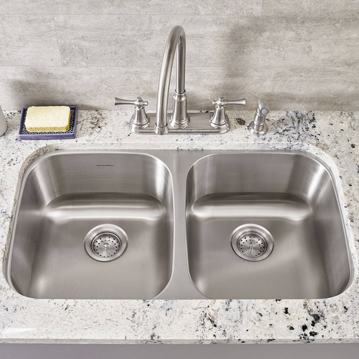 Portsmouth 32x18-inch Double Bowl Stainless Steel Kitchen Sink 18DB9311800S.075