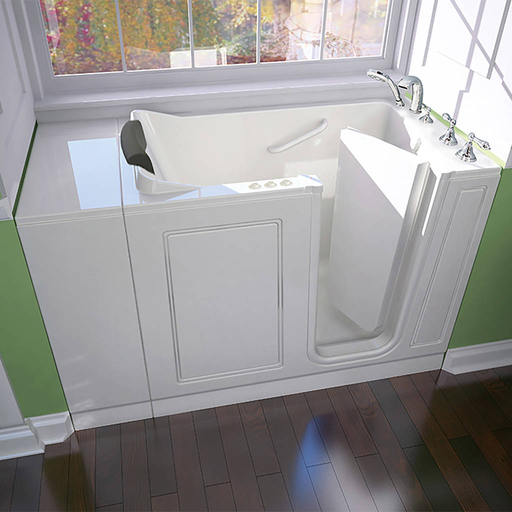Luxury Series 28x48-inch Right Drain Walk-in Tub Combination Massage with Tub Faucet 2848119CR.W