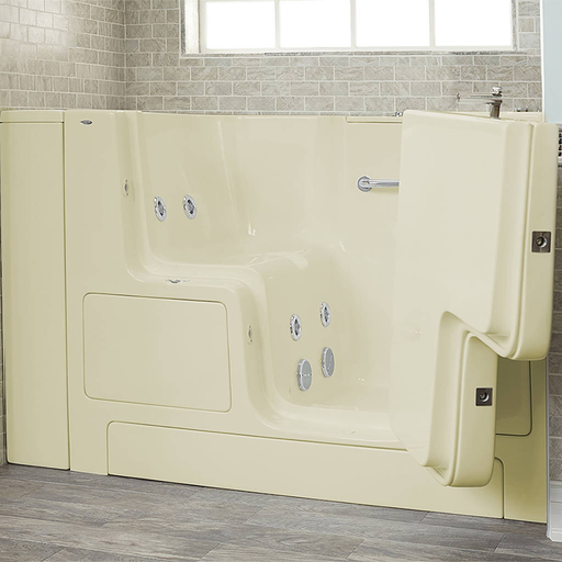 Gelcoat Premium Series 32x52-inch Outward Opening Door Walk-In Bathtub with Whirlpool Massage System - Right Door/Drain 3252OD105WR.L