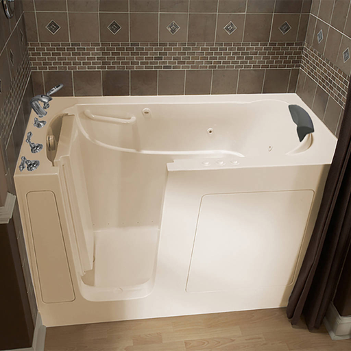 Gelcoat Premium Series 30x60-inch Walk-In Bathtub with Combo Air Spa and Whirlpool Massage Systems - Left Door and Drain 3060109CL.L