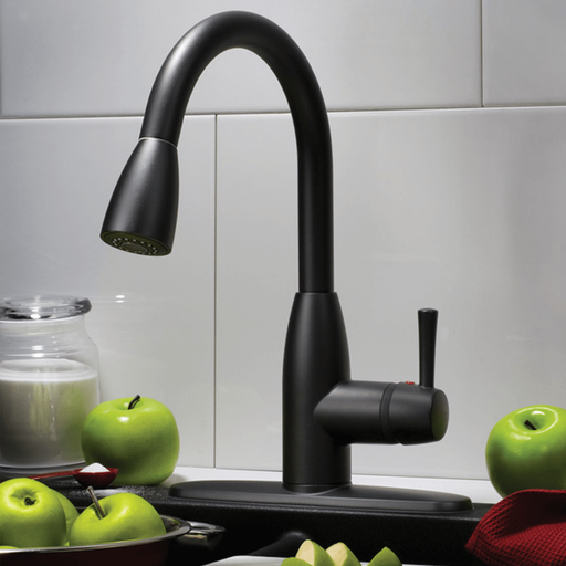 Fairbury Single-Handle Pull-Down Kitchen Faucet in Matte Black 4005MBF.4005MBF