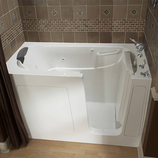 Gelcoat Premium Series 30x60-inch Walk-In Bathtub with Whirlpool Massage System - Right Door and Drain 3060109WR.W
