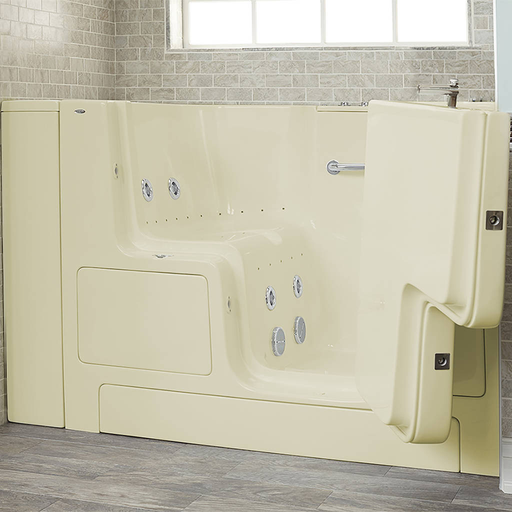 Gelcoat Premium Series 32x52-inch Outward Opening Door Walk-In Bathtub with Combination Air Spa and Whirlpool Massage Systems - Right Door/Drain 3252OD105CR.L