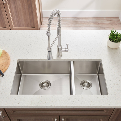 Pekoe 35x18-inch Offset Double Bowl Stainless Steel Kitchen Sink 18CR9351800.075
