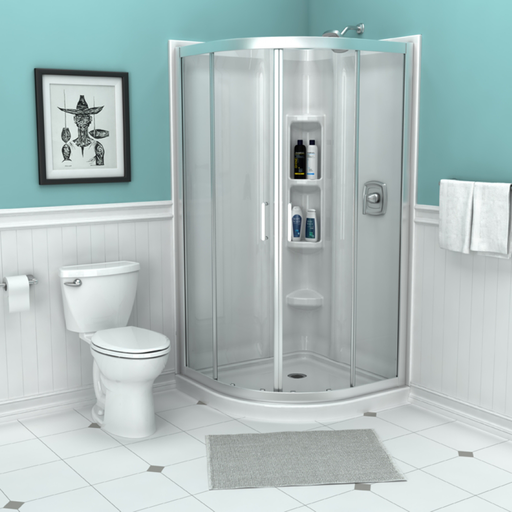 Axis 38" Curved Shower Base + Drain 3838AST3.020