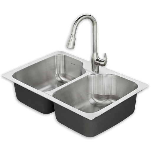 Tulsa 33x22 Stainless Steel Kitchen Sink Kit 20DB332211C075.075