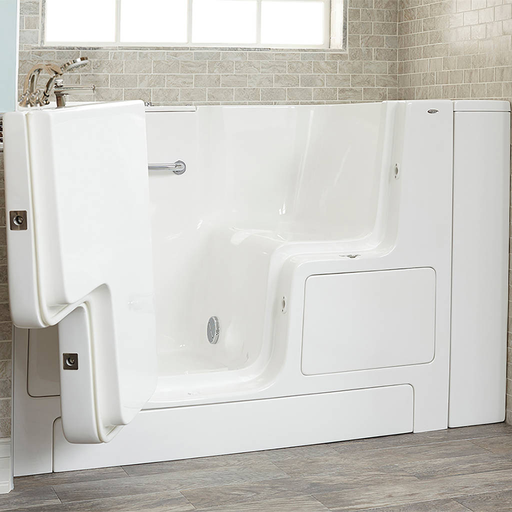 Gelcoat Premium Series 32x52-inch Outward Opening Door Walk-In Soaking Bathtub - Left Door/Drain with Tub Faucet 3252OD109SL.W