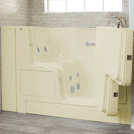Gelcoat Premium Series 32x52-inch Outward Opening Door Walk-In Bathtub with Combination Air Spa and Whirlpool Massage Systems - Right Door/Drain with Tub Faucet 3252OD109CR.L