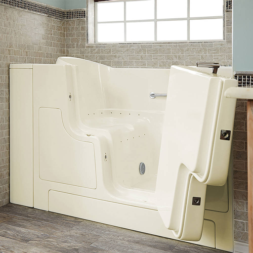 Gelcoat Premium Series 30x52-inch Outward Opening Door Walk-In Bathtub with Air Spa System - Right Door/Drain 3052OD105AR.L