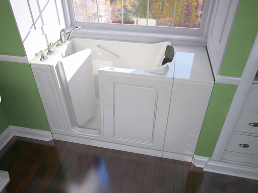 Luxury Series 28X48-inch Left Drain Walk-in Tub Air Spa with Tub Faucet 2848119AL.W