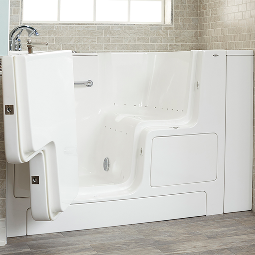 Gelcoat Value Series 32x52-inch Outward Opening Door Walk-In Bathtub with Air Spa System - Left Door/Drain with Tub Faucet 3252OD709AL.W