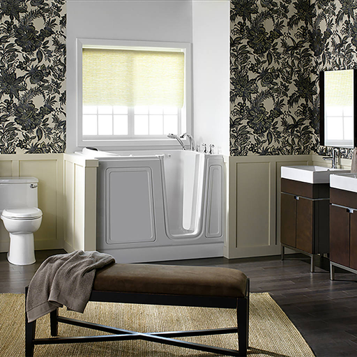 Acrylic Luxury Series 30x51-inch Walk-In Bathtub with Whirlpool Massage System - Right Door/Drain with Tub Filler 3051119WR.W