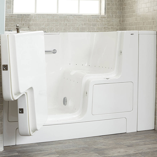 Gelcoat Premium Series 32x52-inch Outward Opening Door Walk-In Bathtub with Air Spa System - Left Door/Drain 3252OD105AL.W