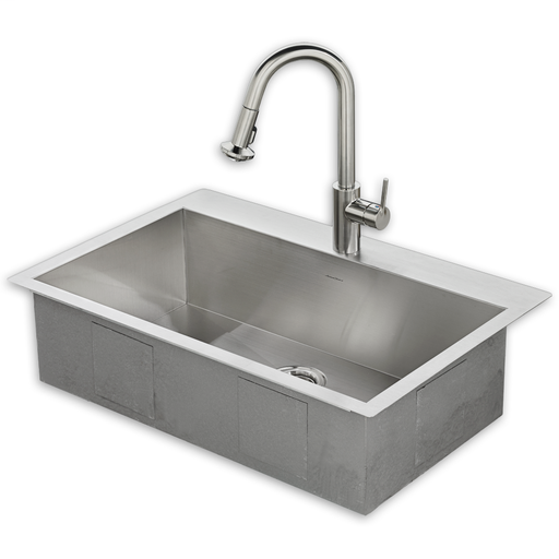 Memphis 33x22 Stainless Steel Kitchen Sink Kit with Faucet 18SB332211C075.075