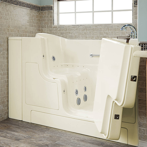 Gelcoat Value Series 30x52-inch Outward Opening Door Walk-In Bathtub with Combination Air Spa and Whirlpool Massage Systems - Right Door and Drain 3052OD709CR.L