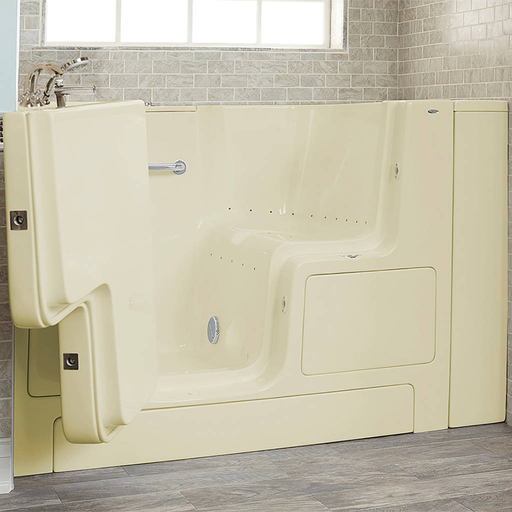 Gelcoat Premium Series 32x52-inch Outward Opening Door Walk-In Bathtub with Air Spa System - Left Door/Drain with Tub Faucet 3252OD109AL.L