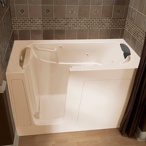 Gelcoat Premium Series 30x60-inch Walk-In Bathtub with Whirlpool Massage System; Right Door/Drain 3060105WL.L