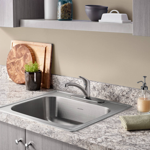 Colony 25x22-inch ADA Stainless Steel Kitchen Sink Kit 22SB6252283C.075