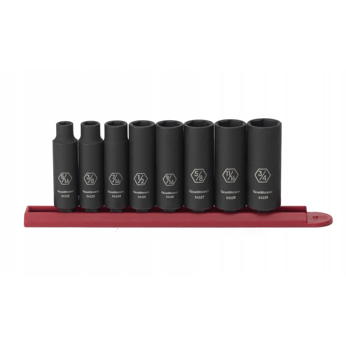 8 Pc. Impact Socket Set Deep SAE 3/8" Drive