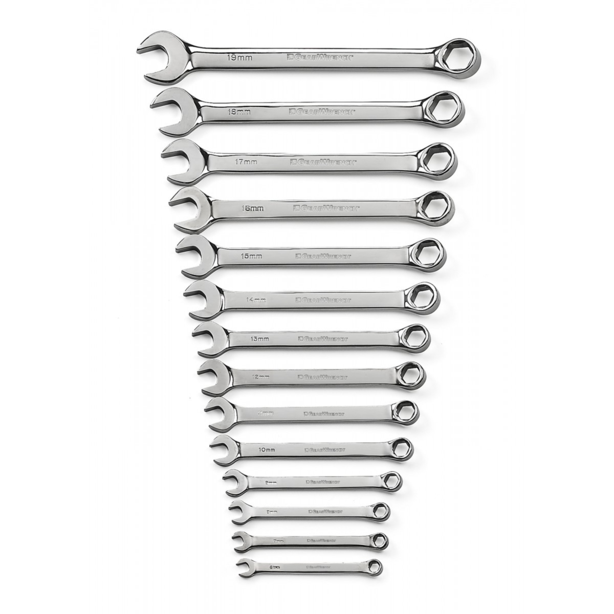 14-Pc. Full Polish Combination Non-Ratcheting Wrench Set Metric