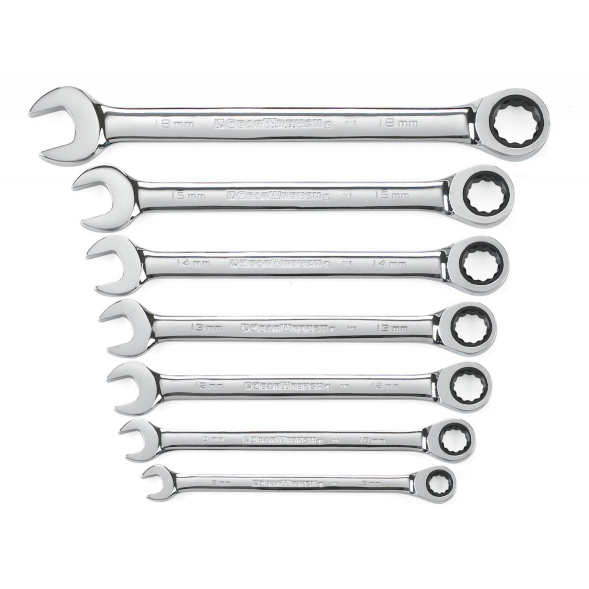 7 Pc. Combination Ratcheting Wrench Set Metric