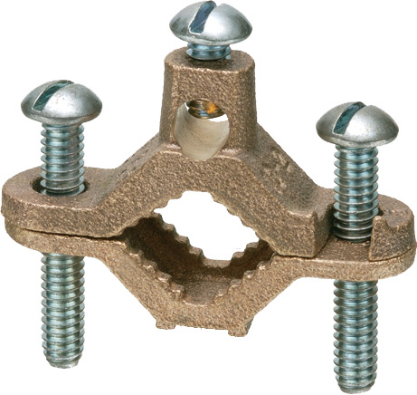 720B Bare Wire Ground Clamp (Solid Brass with Stee...