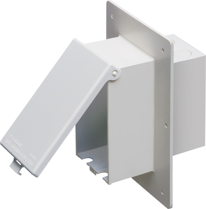 Low profile inbox for 1-1/2" wall systems. Vertical with weatherproof while in use clear cover.