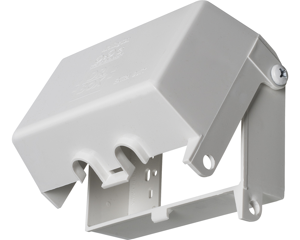 Product image for Arlington DBPH1 1-Gang Dri-Box® Adapter w/ Non-Metallic Cover & Base, Horizontal, White