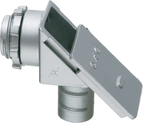 Arlington GF850 1/2 Inch 90 Degrees Flexible Connector with Sliding Cover Arlington GF850 1/2 Inch 90 Degrees Flexible Connector with Sliding Cover