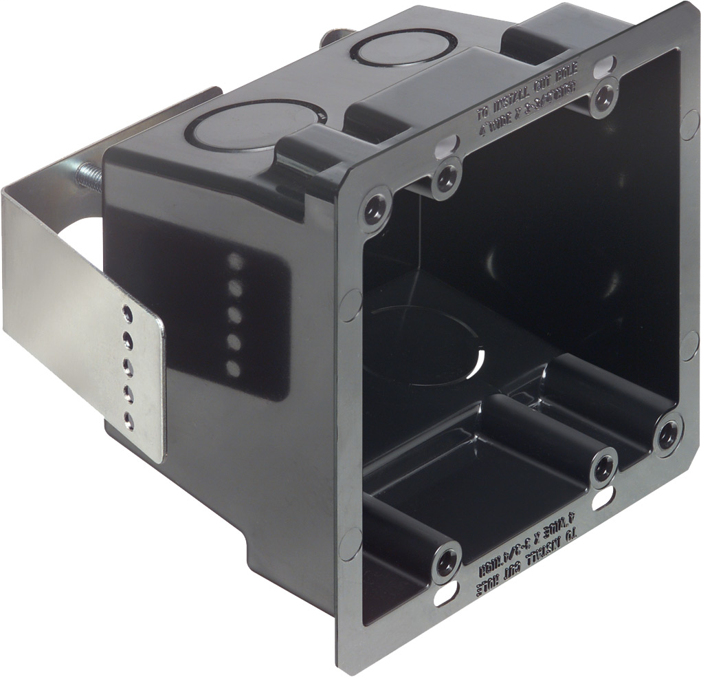 Product image for Arlington FSR404BL Non-Metallic 4x4 Retrofit Outlet Box, Black