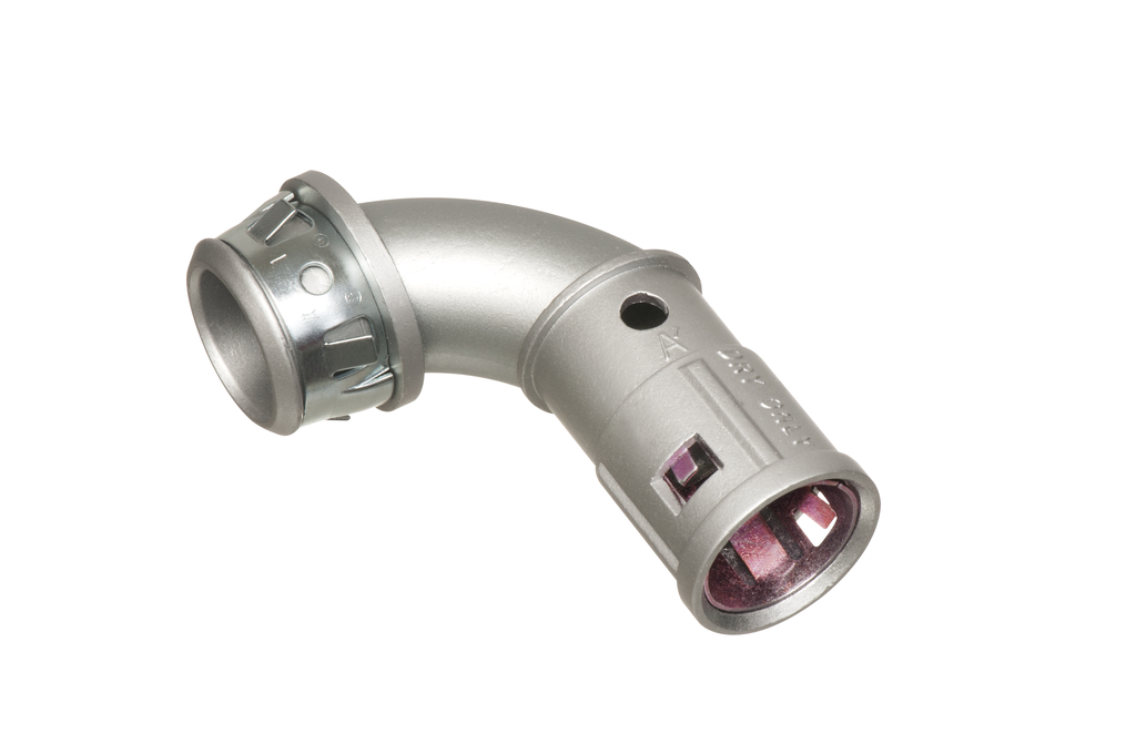 Product image for Arlington 40900ST 1/2" 90deg Snap²It Connector, Flex/AC/MC, .480 to .610